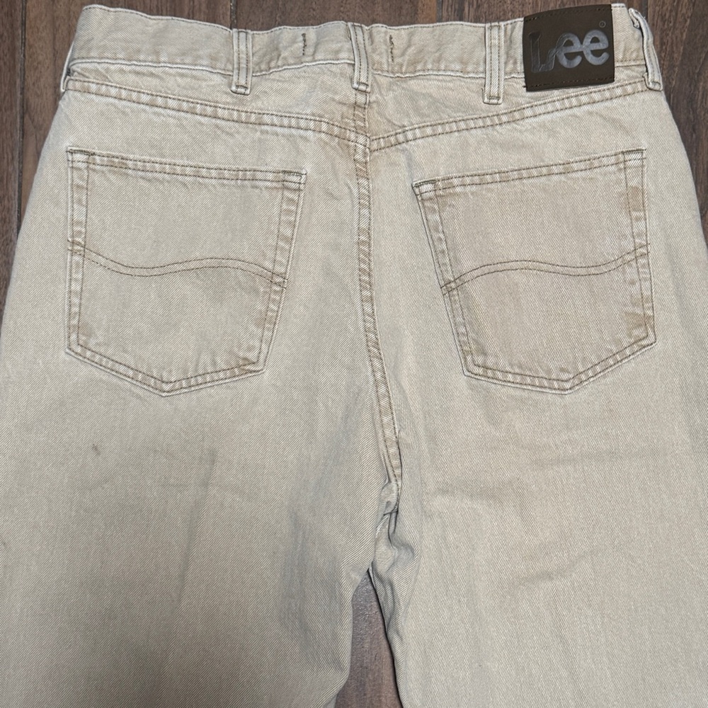 LEE Regular Fit Straight Leg Dune (Tan / Sand) Wash Denim Jeans Size 34 x 34